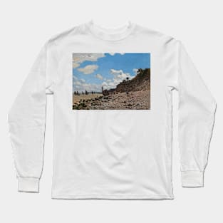 The Beach at Honfleur by Claude Monet Long Sleeve T-Shirt